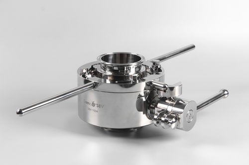 Valvola a farfalla a due vie - SBV series - GEEVO TECHNOLOGY - per l'industria farmaceutica / per trasferimento tra zone di contenimento / αβ