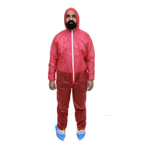 Tuta protettiva unisex - 30 GSM Spun - FVSurgical - monouso / in tessuto non tessuto / rossa