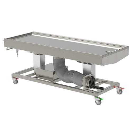 Carrello elevabile - DOWN DRAFT - Shotton Parmed - di dissezione / in acciaio inossidabile / bariatrico