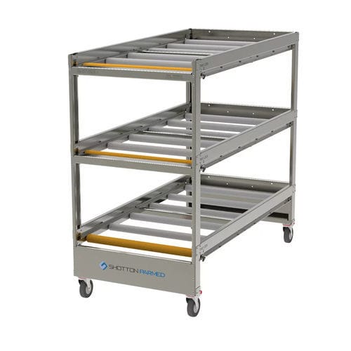 Rack di stoccaggio per barelle mortuarie - Shotton Parmed - con rotelle / in acciaio inossidabile