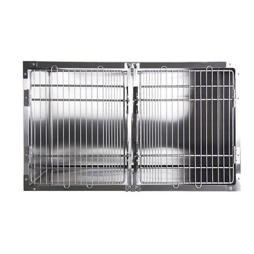 Gabbia veterinaria modulare - LCV.01.02.432 - Qualiaço - 2 scomparti / in acciaio inossidabile