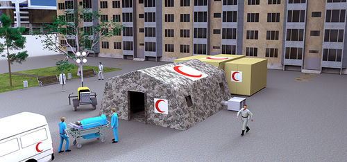 Tenda di emergenza medica - (1+1) - U-PROJECT - di trasferimento / gonfiabile