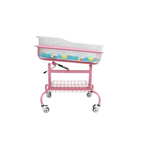 Culla pediatrica con rotelle - XF6062 - Foshan Xufeng Medical Technology Co., Ltd. - ad altezza fissa / con scomparti / trasparente