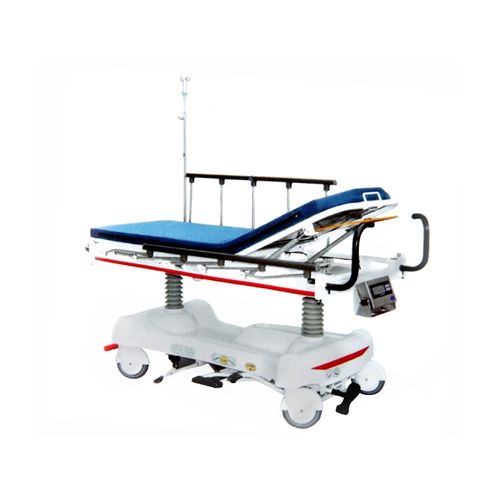 Barella con carrello passamalati - XF184 - Foshan Xufeng Medical Technology Co., Ltd. - idraulica / ad altezza regolabile / con schienale regolabile