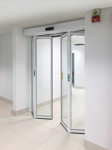 Porta automatica - HB-S0F-FTA - LABEL S.p.A. - per ospedale / a libro / battente