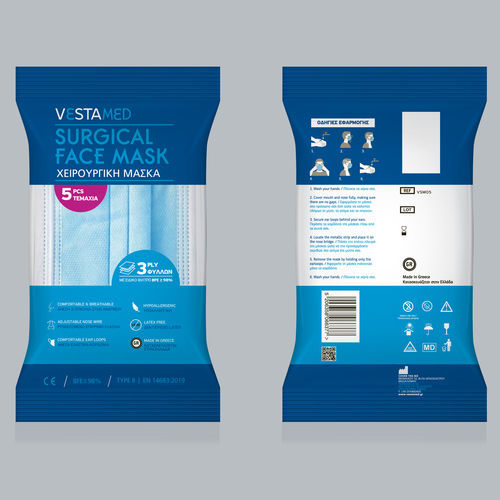 Mascherina di protezione in poliestere - VSM 05 - Vestamed - blu / medica / in tessuto non tessuto