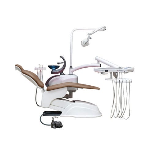 Riunito odontoiatrico con poltrona elettromeccanica - QUATRO HOLDER - Grup Dental Medikal - con poggiatesta flessibile / con sistema di igiene / con illuminazione LED