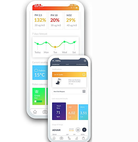 Applicazione mobile di gestione dei pazienti asmatici - Spirocco - di monitoraggio / medica / di spirometria