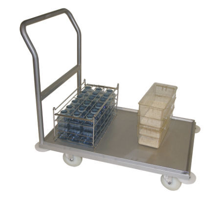 Carrello di trasporto - TW 4921-9IS  - Zoonlab GmbH - in acciaio inossidabile / 1 ripiano / mobile