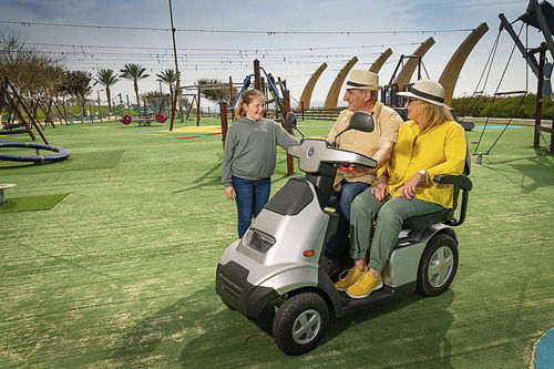Scooter per disabili elettrico - AFISCOOTER S4 - AFIKIM Electric Vehicles - a 4 ruote / a due posti / con cestello