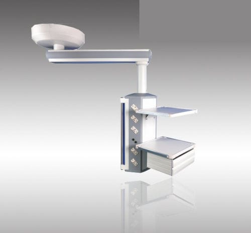 Braccio di distribuzione a soffitto - SD90 - HYZMED Medical - per terapia intensiva / semplice / con ripiani