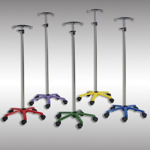 Asta portaflebo con rotelle - 5810 - HYZMED Medical - 2 ganci / in acciaio inossidabile / in alluminio