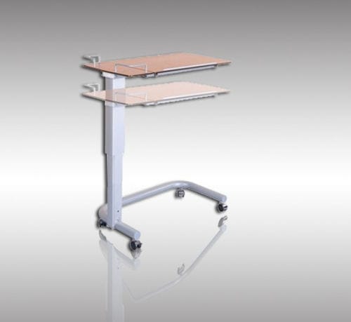 Tavolino servitore ad altezza regolabile - HYZ5509 - HYZMED Medical - con rotelle / inclinabile / ad azionamento manuale