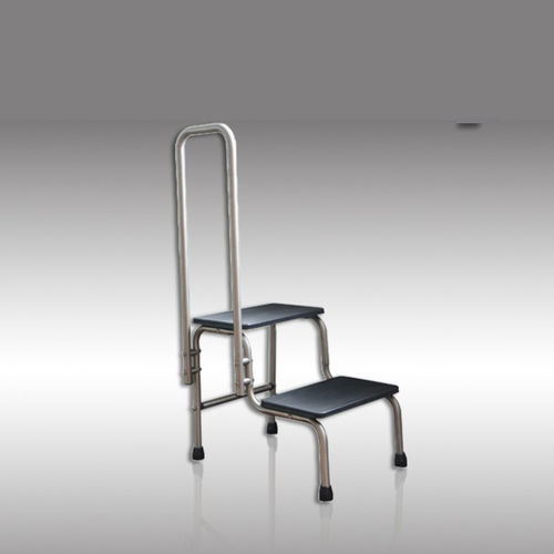 Predellino 2 gradini - 5611 - HYZMED Medical - in acciaio inossidabile / con corrimano / antiscivolo