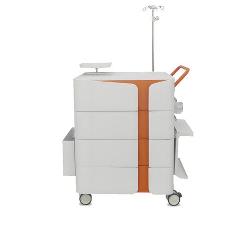 Carrello di emergenza - Emergency Cart B-9-1 - HYZMED Medical - di stoccaggio / con piano di appoggio / con cestello per rifiuti