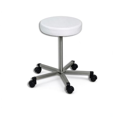 Sgabello per struttura sanitaria - 5963  - HYZMED Medical - ad altezza regolabile / con rotelle / in acciaio inossidabile