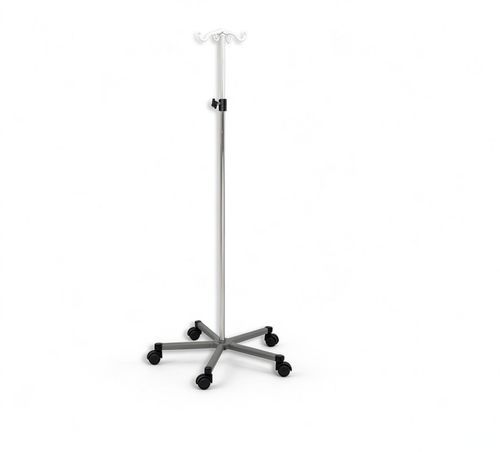 Asta portaflebo con rotelle - 5809 - HYZMED Medical - 4 ganci / ad altezza regolabile / in acciaio inossidabile