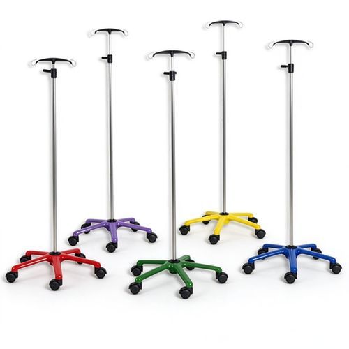 Asta portaflebo con rotelle - 5810 - HYZMED Medical - 2 ganci / ad altezza regolabile / in acciaio inossidabile