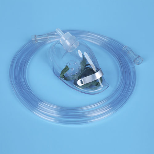 Maschera per ossigenoterapia in PVC - OM series - Haiyan Kangyuan Medical Instrument - trasparente / regolabile