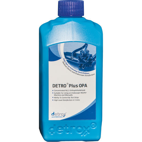 Disinfettante per strumenti chirurgici - DETRO PLUS OPA - Detro Healthcare - per endoscopi / liquido / 500 mL