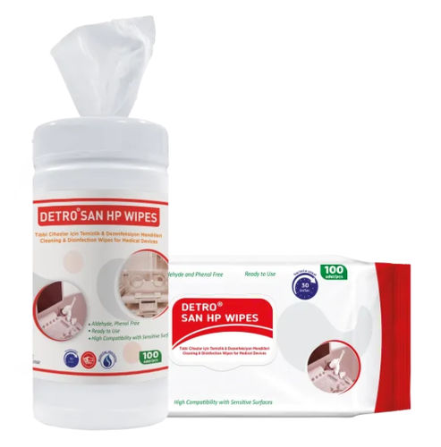 Salvietta detergente per dispositivi medici - Detro San HP - Detro Healthcare - 100 pezzi
