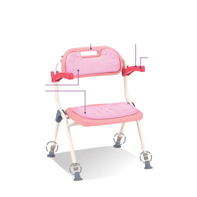 Sedia da doccia con braccioli - SC-31 - Matsunaga Manufactory - con schienale / pieghevole / ad altezza regolabile