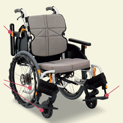 Sedia a rotelle manuale - NEXT-50B series - Matsunaga Manufactory - da esterno / da interno / con poggiagambe