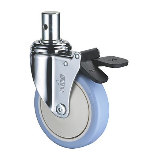 Ruota in poliuretano - 1M-C01-05D-100-271 - Zhongshan Xiangrong Caster Manufacturing Co.,Ltd - con freno / girevole