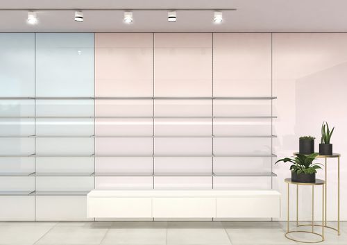 Espositore multifunzione - For.me - Farmacia Italiana - a muro / ad altezza regolabile / modulare