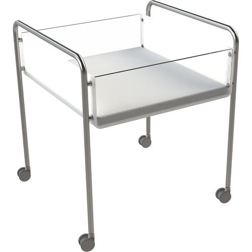 Culla pediatrica con rotelle - H23-306 - Hess Medizintechnik - in acciaio inossidabile / trasparente