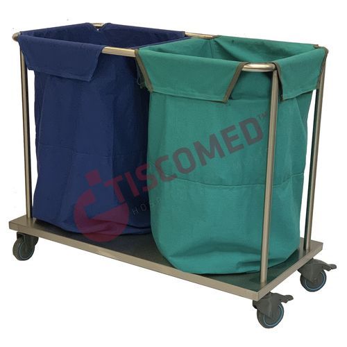 Carrello portabiancheria medico - TTLA 3610 - Tiscomed - per biancheria / di pulizia / 2 sacchi