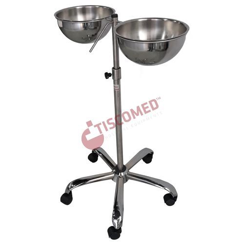 Porta-catino con due catini - TSBO 3710 - Tiscomed - con rotelle / in acciaio inossidabile / in alluminio
