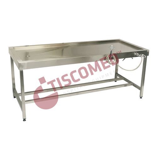 Tavolo di lavaggio salme - TOMU 6300 - Tiscomed - rettangolare / con lavandino / in acciaio inossidabile