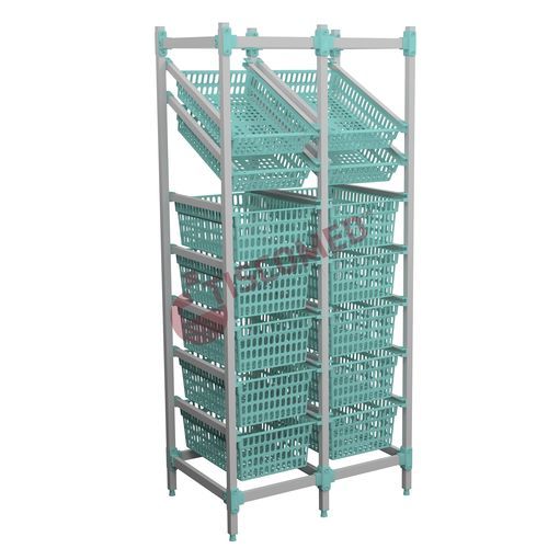 Scaffalatura modulare - TSED 1300 - Tiscomed - per cestelli / per farmacia / antibatterica
