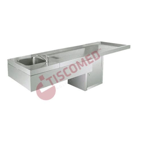 Tavolo di autopsia - TOMU 6100 - Tiscomed - rettangolare / fisso / con lavandino