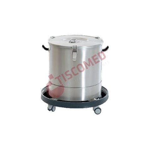 Porta-catino con rotelle - TKIB 3512 - Tiscomed - in acciaio inossidabile