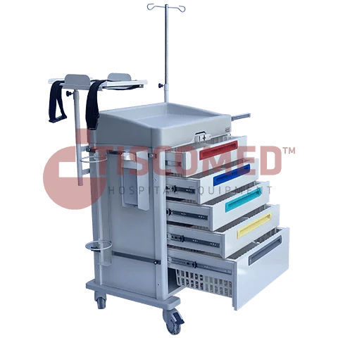 Carrello di emergenza - TCEC 1400 - Tiscomed - medico / ospedaliero / per defibrillatore