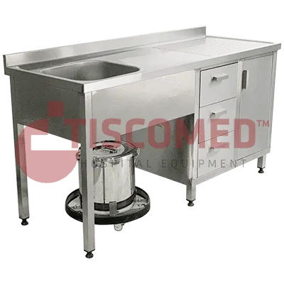 Lavandino medico - TINI 4060 - Tiscomed - da laboratorio / per locale di deposito / 1 postazione