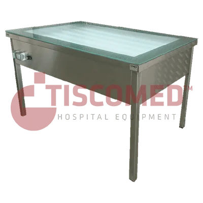 Tavolo per biancheria - TTVA 4770 - Tiscomed - rettangolare / in acciaio inossidabile