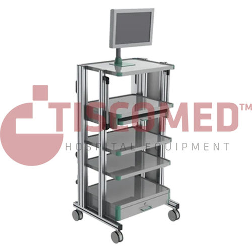 Carrello medico - TTDE 3030 - Tiscomed - per strumenti / 2 cassetti / con ripiano