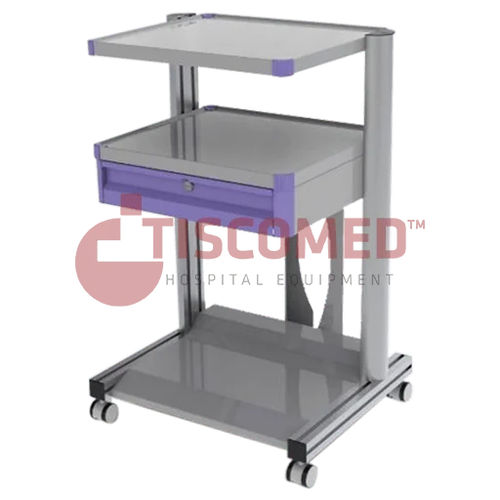 Carrello in alluminio - TTDE 3040 - Tiscomed - 1 cassetto / con ripiano / mobile