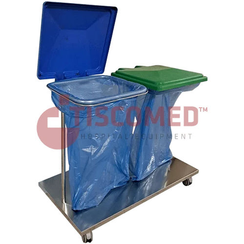 Carrello portarifiuti - TKIB 4010 - Tiscomed - per sala operatoria / in acciaio inossidabile / mobile