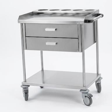 Carrello ospedaliero - TCDE 1540 - Tiscomed - per medicazione / in acciaio inossidabile / con piano di appoggio