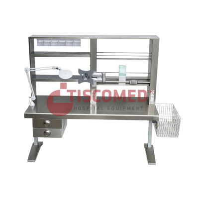 Tavolo da lavoro - TTVS 4810 - Tiscomed - rettangolare / in acciaio inossidabile / con cassetti