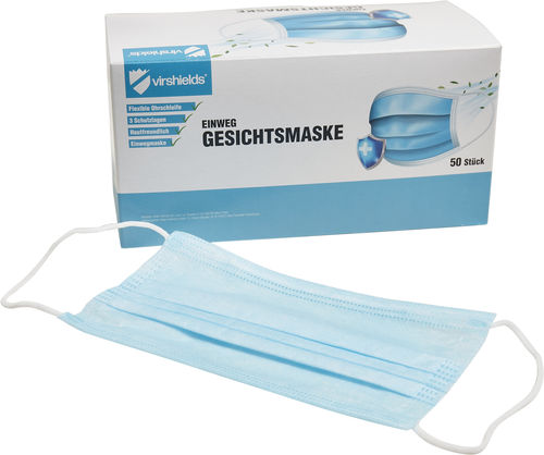 Mascherina chirurgica di tipo IIR - VS004-00064-0050 - Virshields - scatola da 50 pezzi / monouso / a tre strati