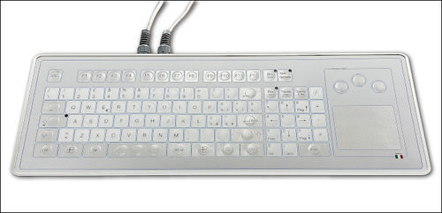 Tastiera con touchpad - KT-96-TM-04 - K-Tronic - in alluminio / USB / antimicrobica