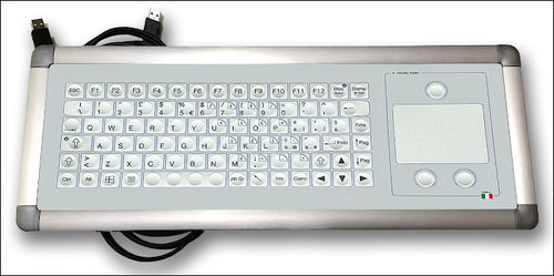 Tastiera con touchpad - KT-105-IM-04 - K-Tronic - in alluminio / USB / antimicrobica