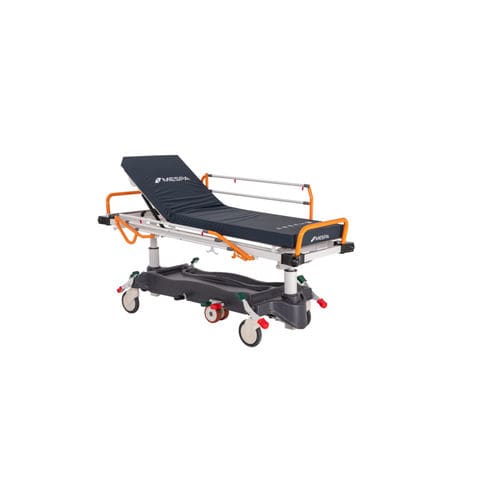 Barella con carrello da trasporto - PRONTO ALFA - HOSPITOOL MEDICAL DEVICES INC. - idraulica / ad altezza regolabile / con schienale regolabile