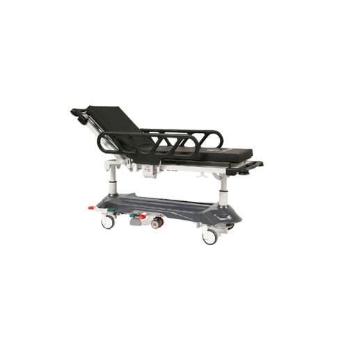 Barella con carrello di emergenza - PRONTO BETA - HOSPITOOL MEDICAL DEVICES INC. - idraulica / ad altezza regolabile / con schienale regolabile