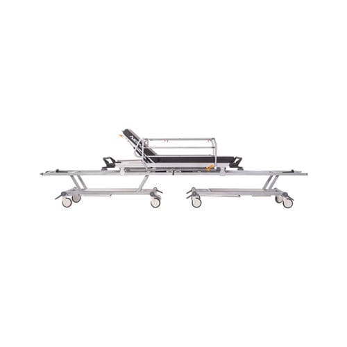 Barella con carrello di emergenza - PRONTO TRANSFER - HOSPITOOL MEDICAL DEVICES INC. - di trasferimento / idraulica / ad altezza regolabile